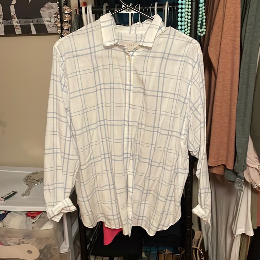 Button down striped long sleeve shirt